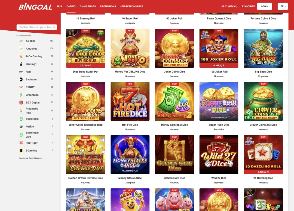 bingoal dice slots en ligne