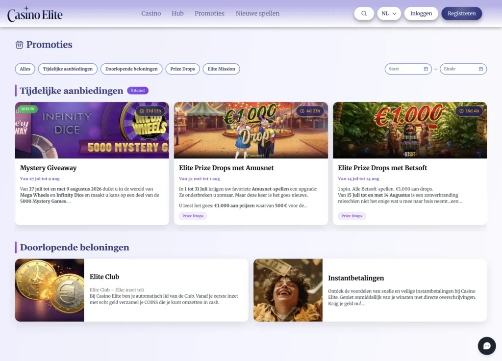 promoties casino elite
