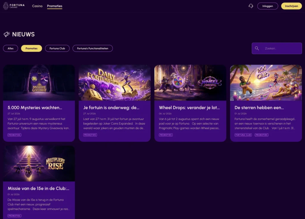 promoties fortuna casino belgië