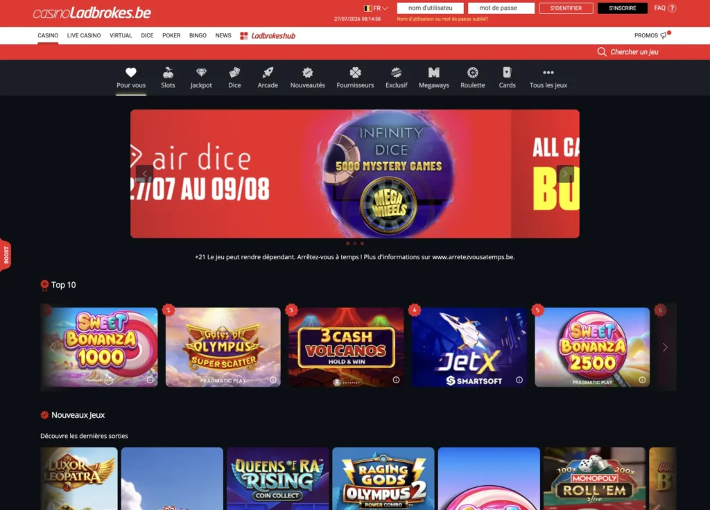 ladbrokes casino en ligne Belgique
