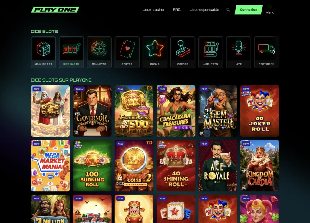 playone dice slots en ligne