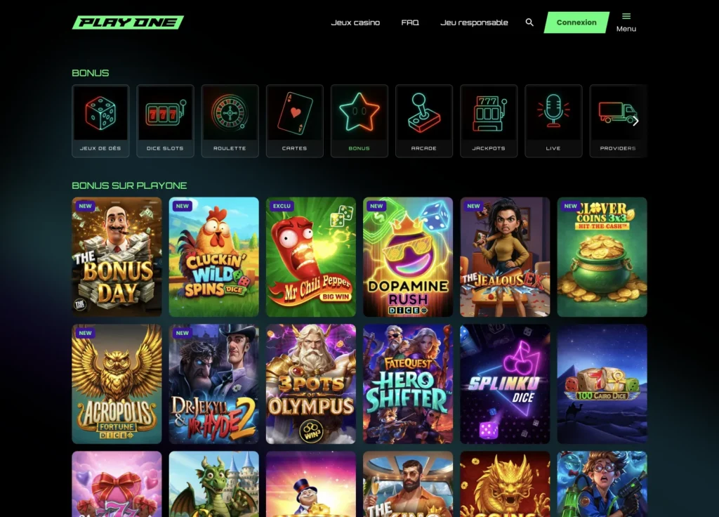 bonus playone casino Belgique