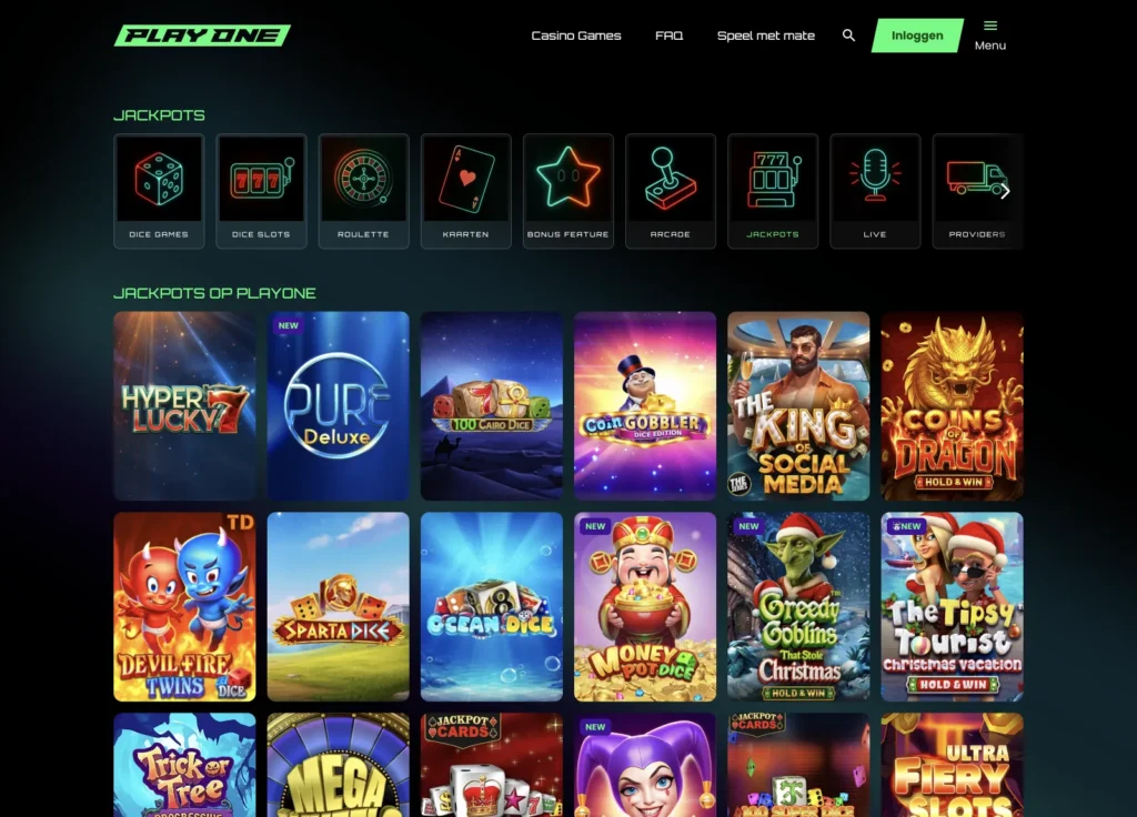 playone casino jackpots belgië