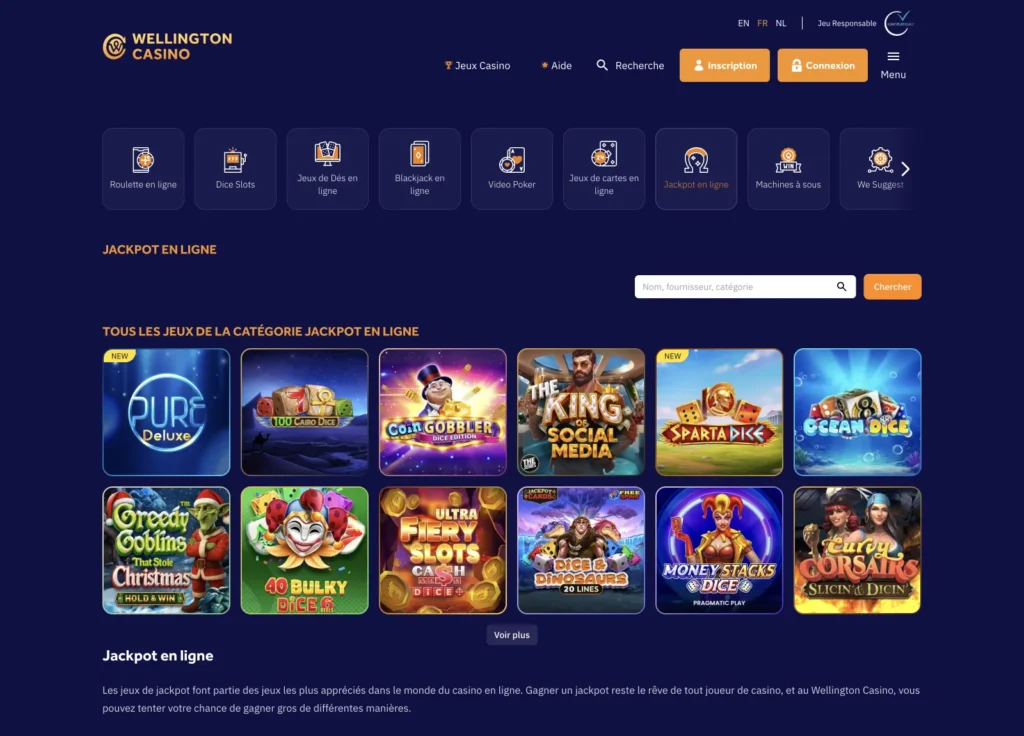 jackpots wellington casino en ligne