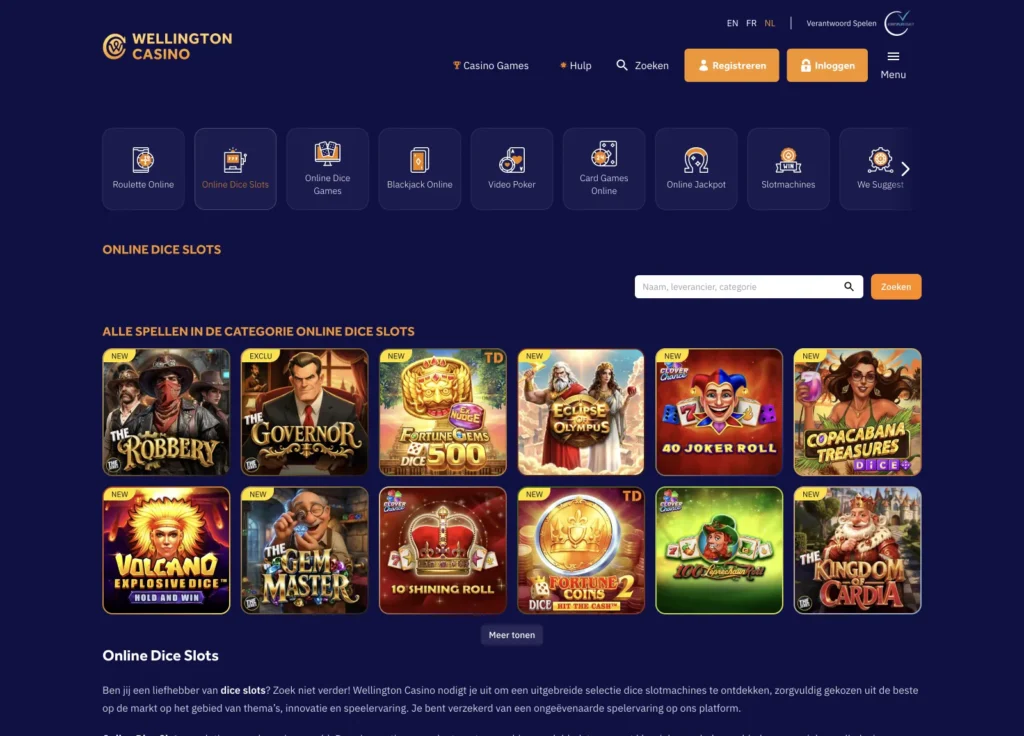wellington dice slots casino