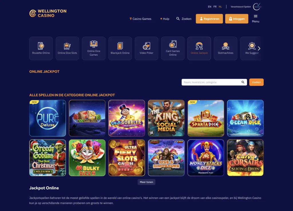 wellington casino jackpot online